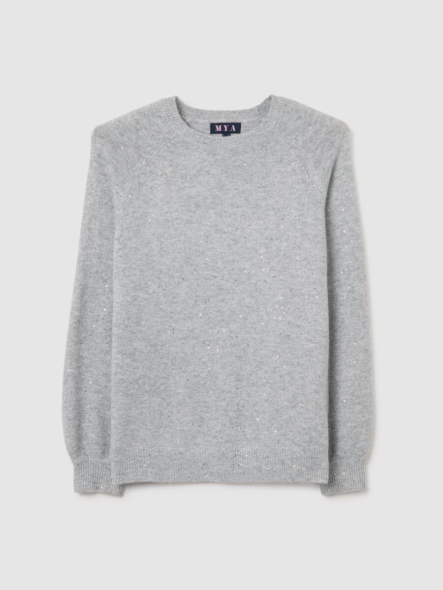 Maglione girocollo grigio effetto lurex over fit_4