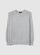 Grey lurex effect crew neck sweater with over fit_4