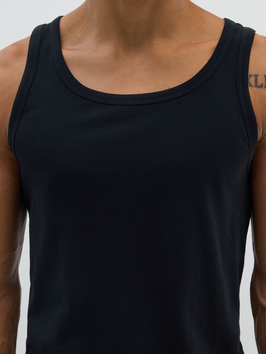 Tripack canottiere da uomo in puro cotone nero regular fit_1