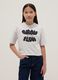 Girls' pure cotton white boxy fit t-shirt with print_0
