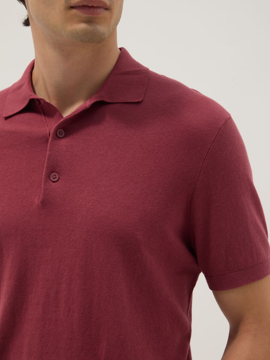 Red pure cotton polo regular fit_3