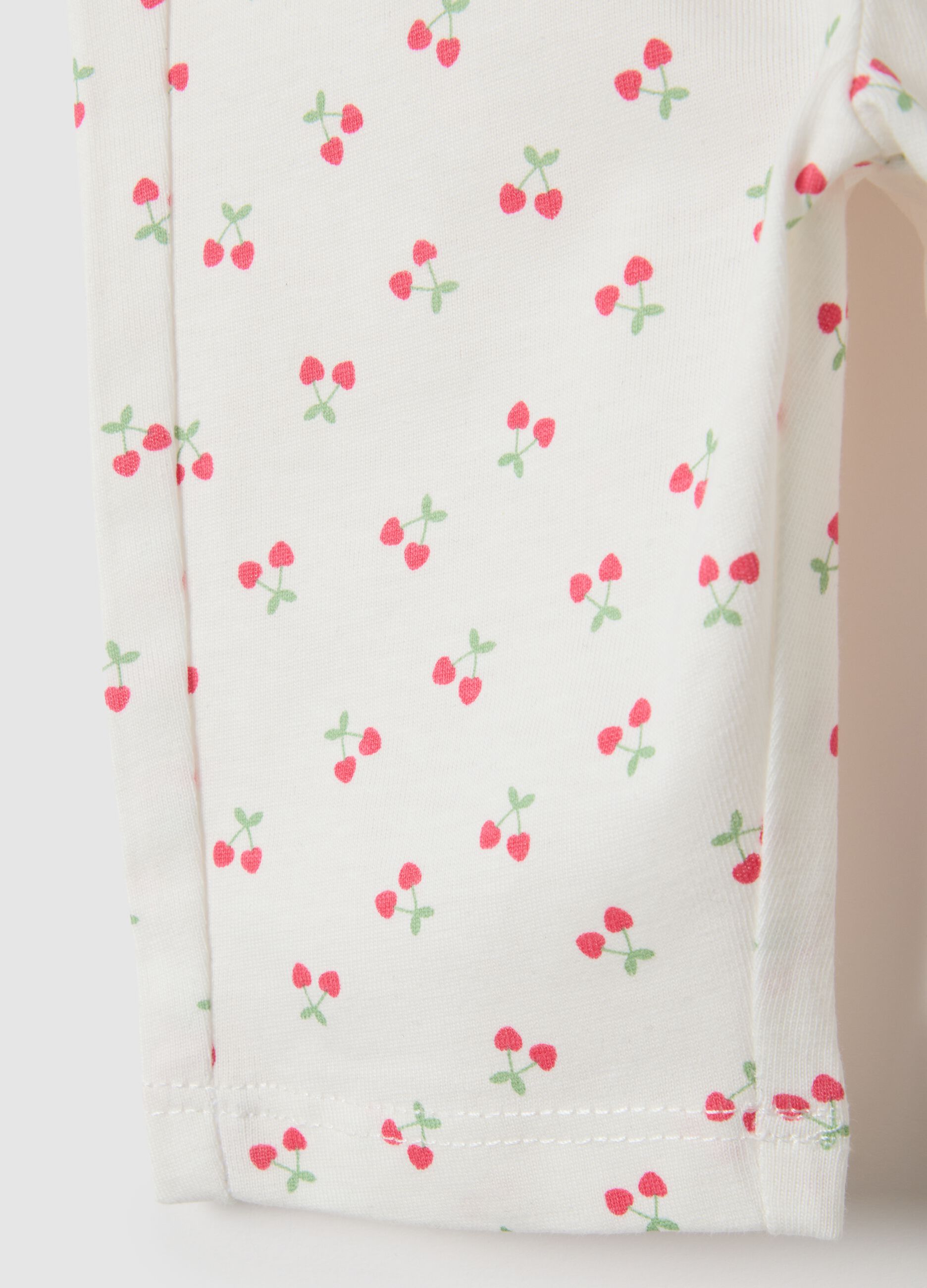 Leggings per neonata in puro cotone bianco regular fit 