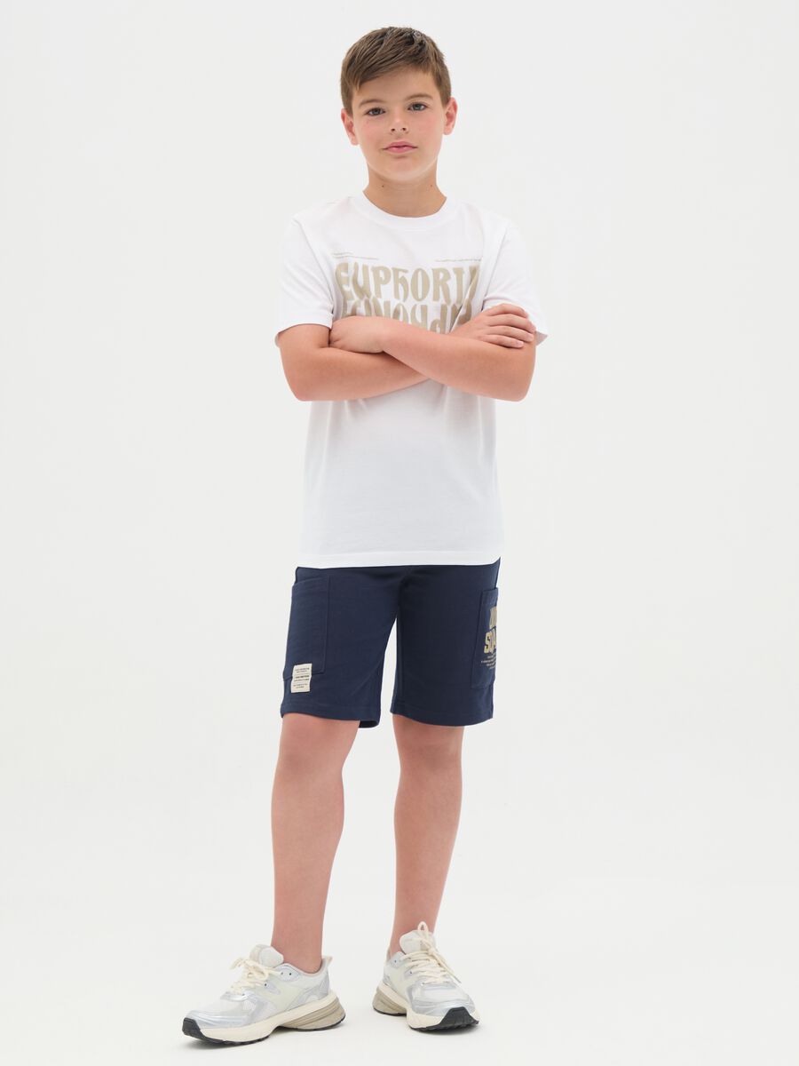 Blue Bermuda Shorts in Pure Cotton OVS Kids_0