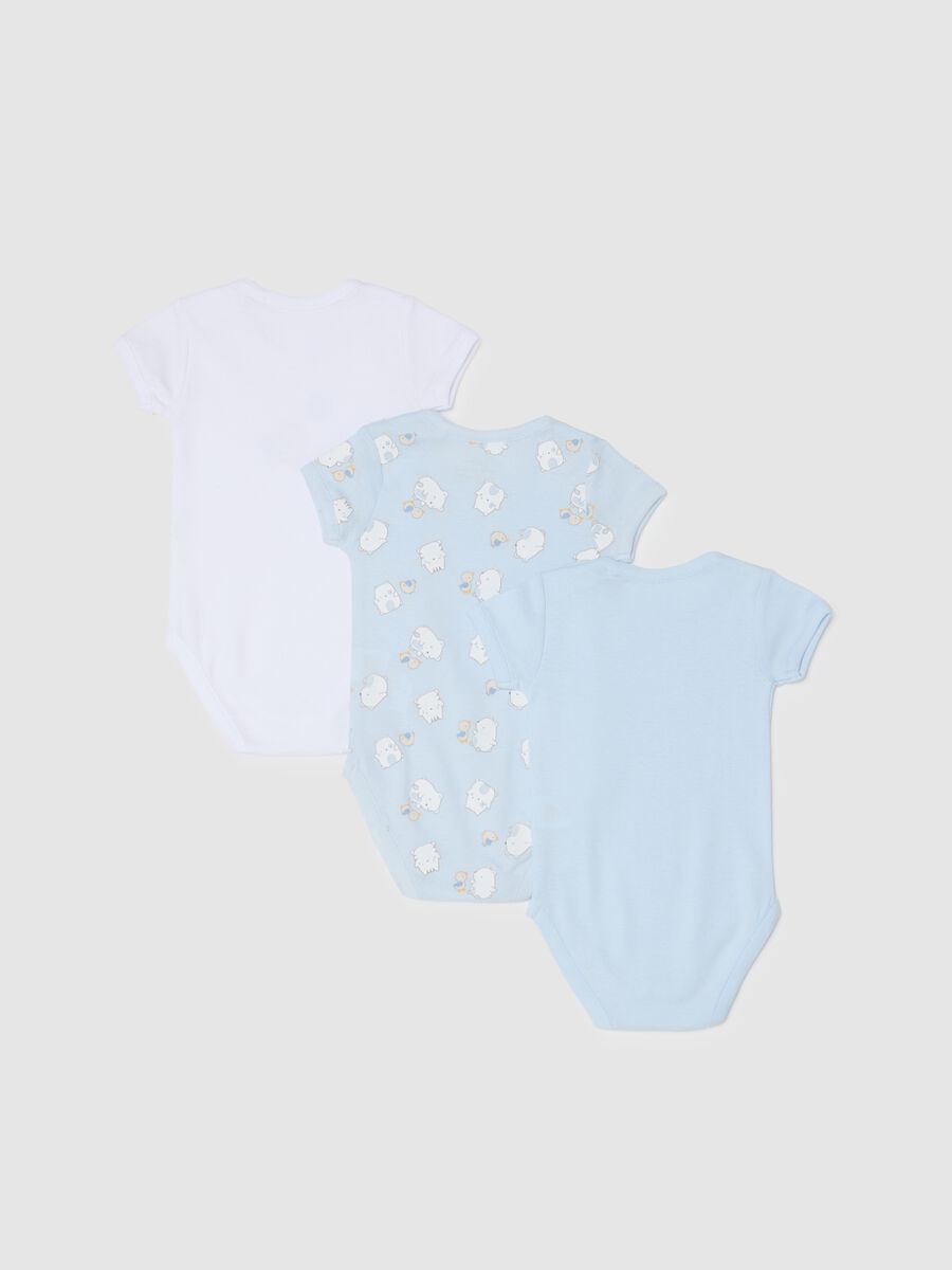 Tripack body a maniche corte multicolor da neonato in puro cotone_1