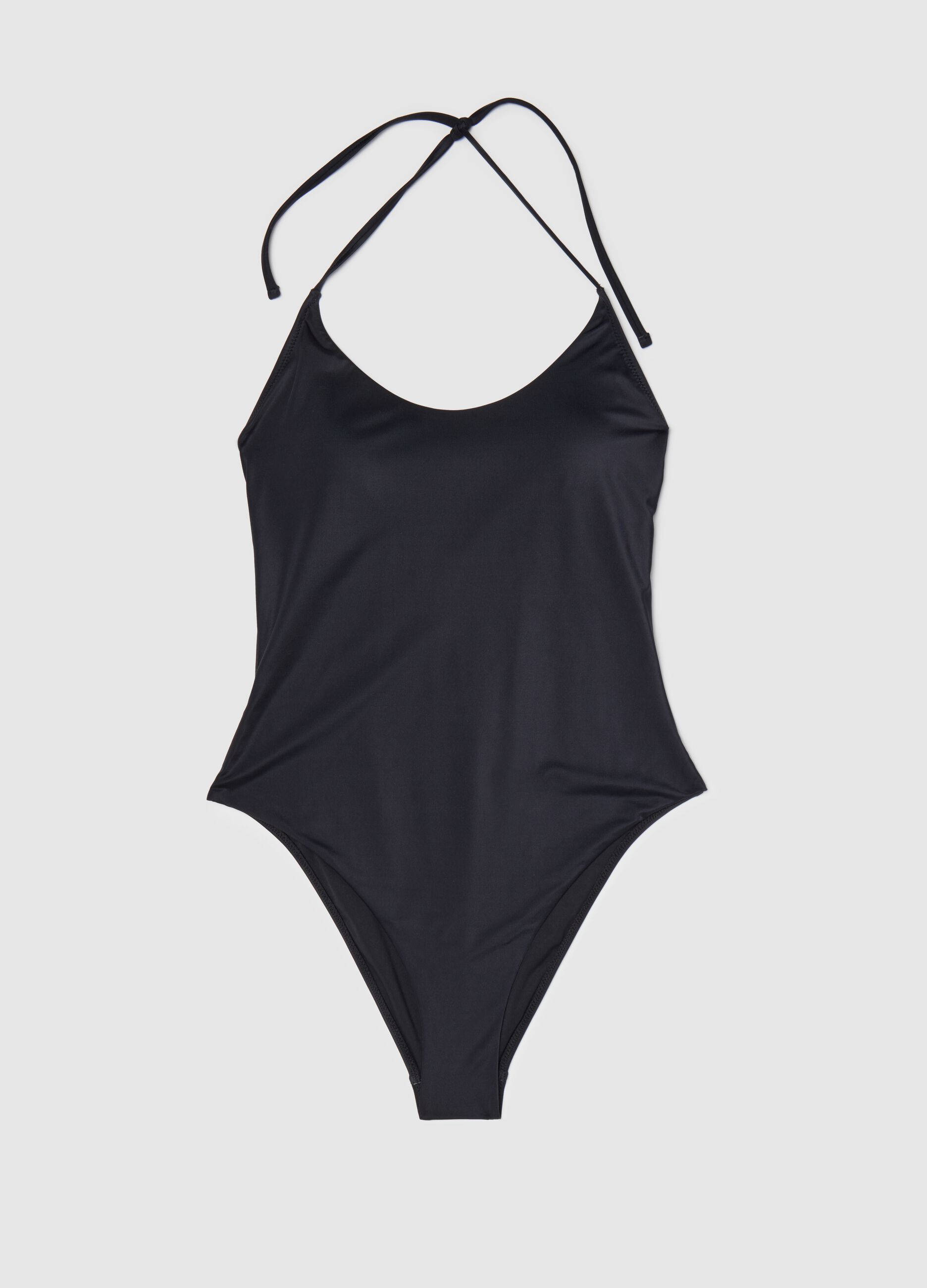 Black one-piece swimsuit