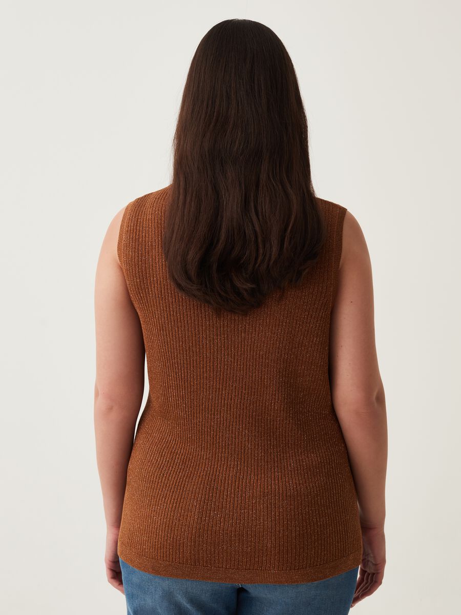 Tank top a coste piatte in lurex Curvy_2