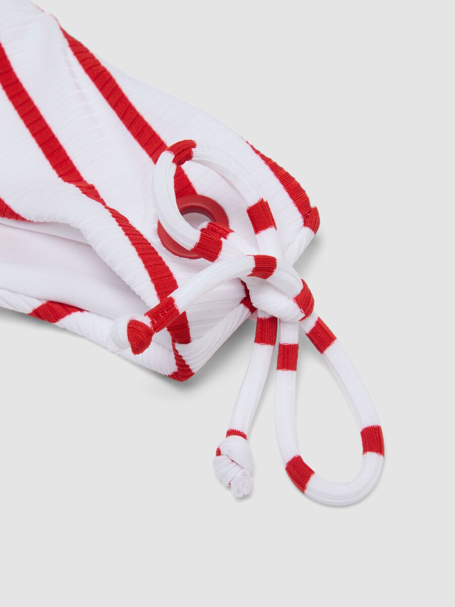 Slip mare rosso in tessuto elasticizzato a righe_1