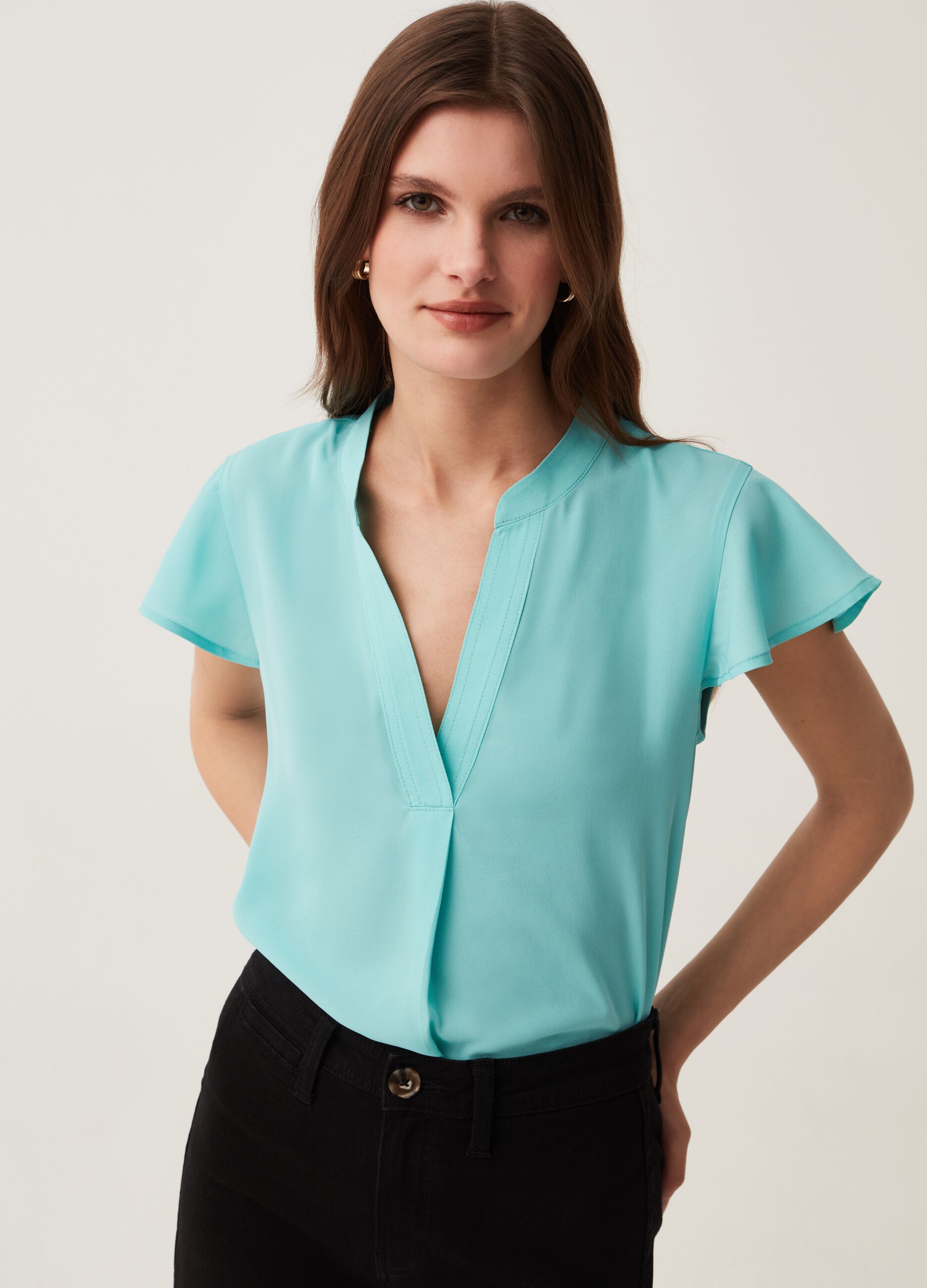 Ovs Blusa con maniche a farfalla