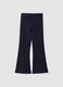 Girls' blue flared leggings in stretchy organic cotton_0