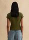 T-shirt fitted in cotone elasticizzato verde_3