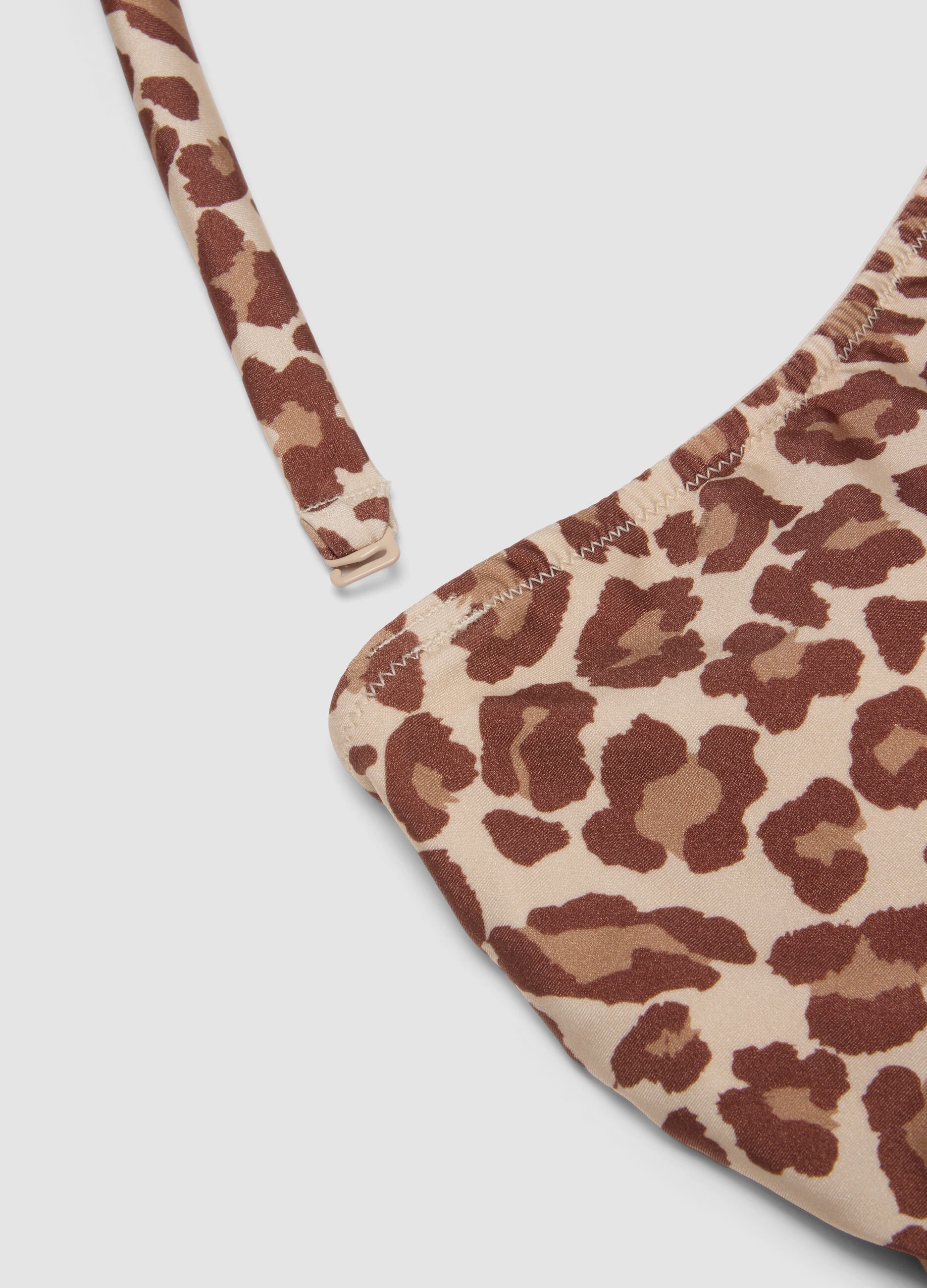 Multicolour leopard-print stretch fabric swimsuit