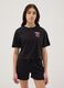 Black pure cotton short-sleeve T-shirt_0