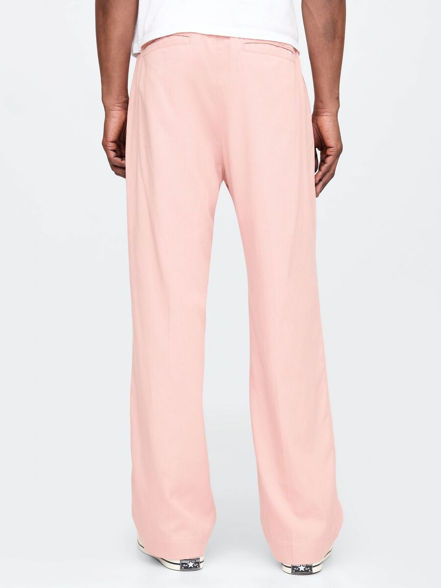 Pink wide-leg trousers in Lyocell and cotton_2