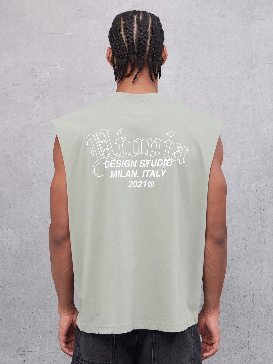 Distressed Tank Top Military Green_4