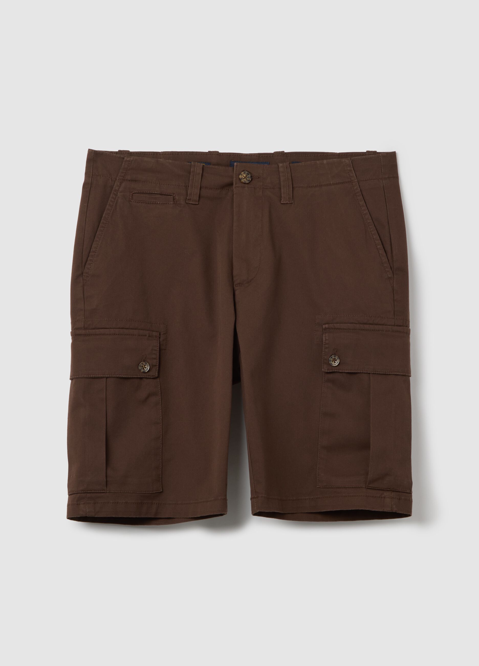 Brown Cargo Shorts Piombo
