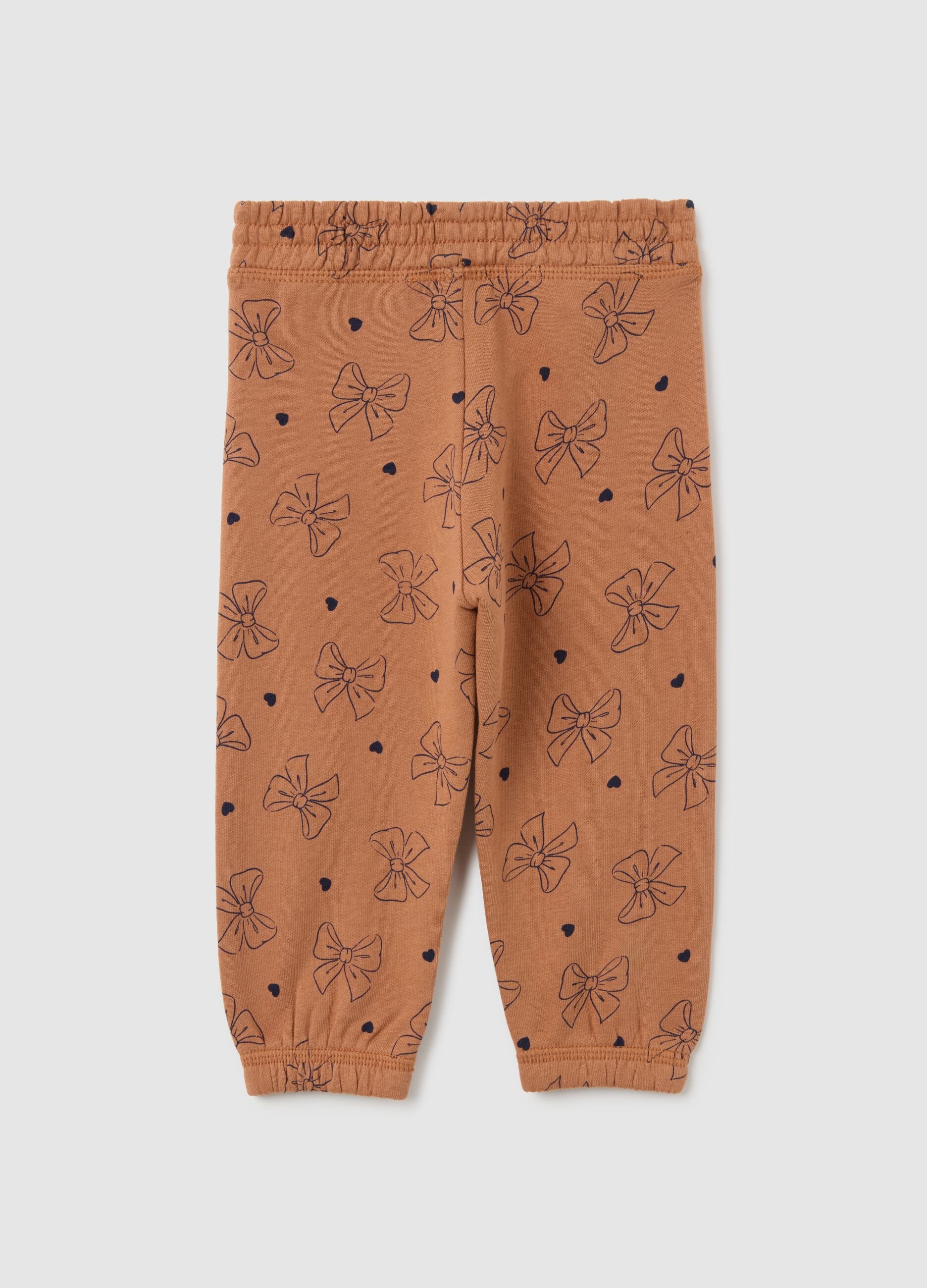 Girls' brown regular fit pure cotton leggings