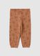Girls' brown regular fit pure cotton leggings_1
