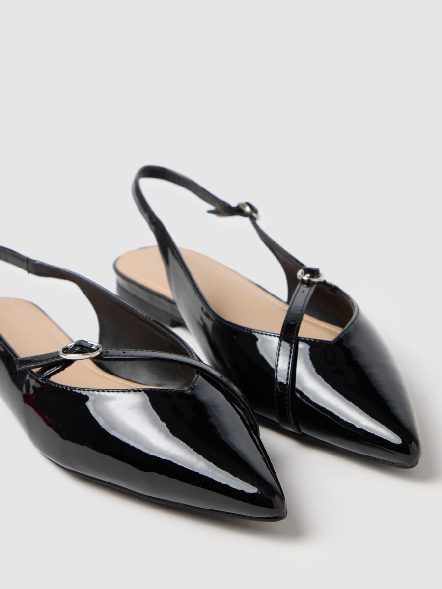 Black ballet flats in mixed materials Ovs_2