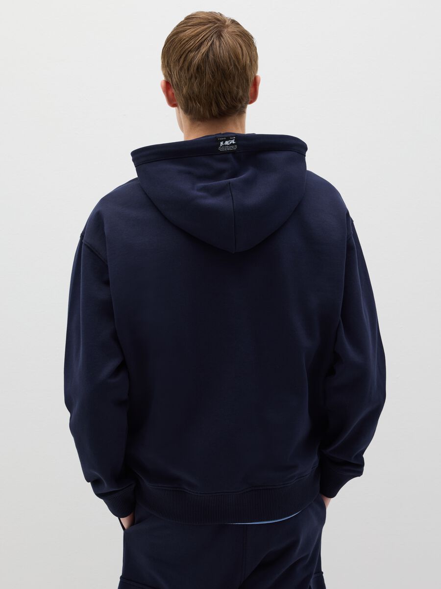 Over-fit full-zip sweatshirt in cotton with hood_3
