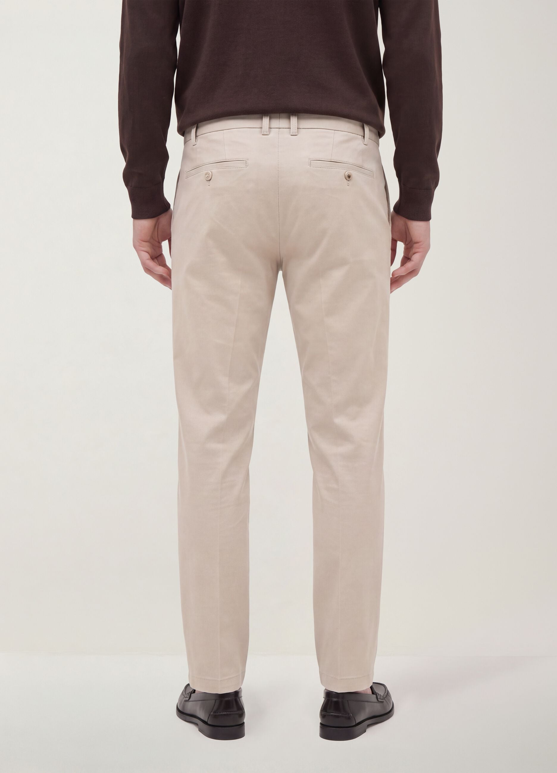 Grey slim-fit chino trousers in lyocell and stretch cotton