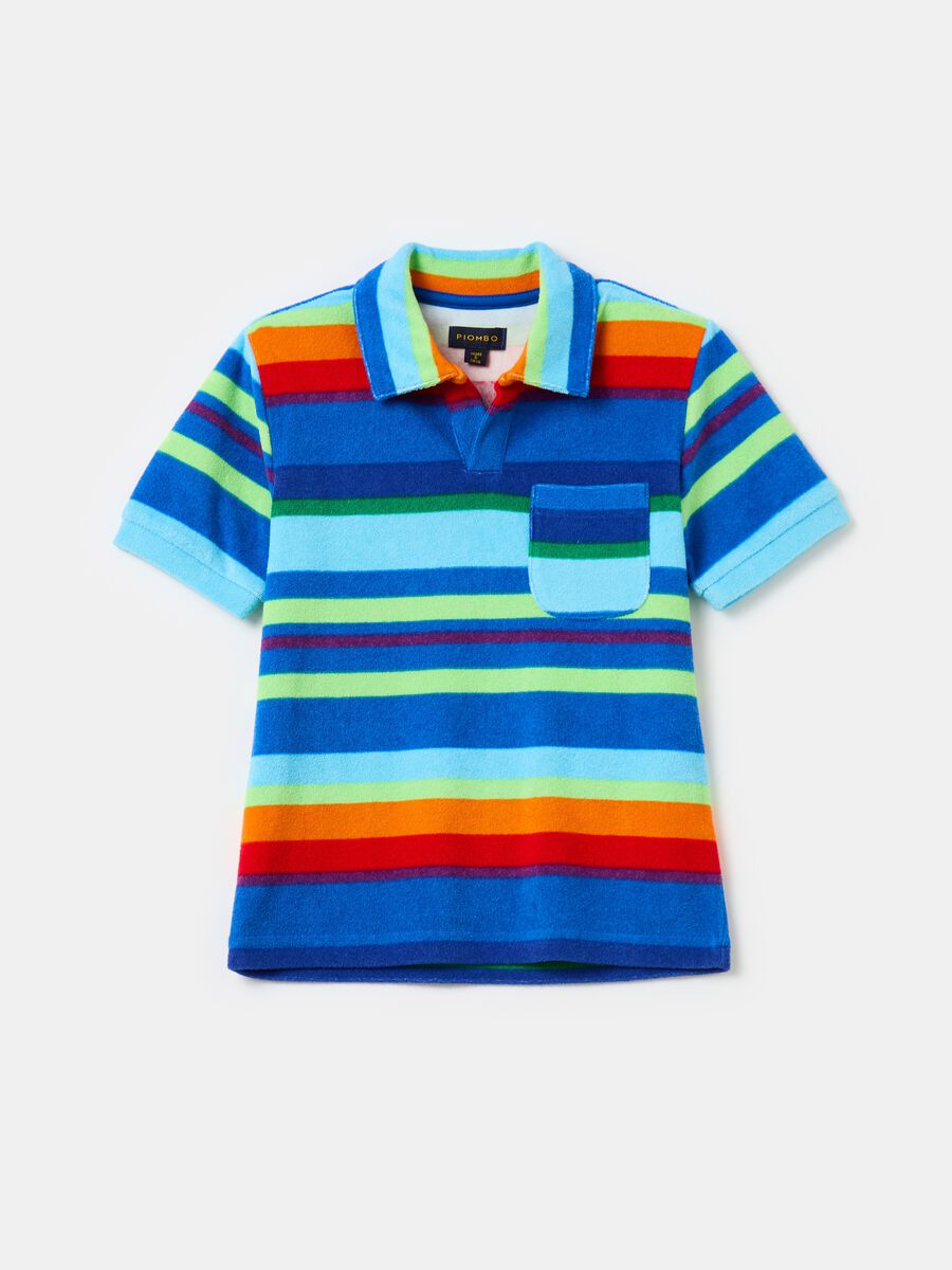 Striped polo shirt in cotton terry_4