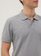 Grey pure cotton short-sleeve polo shirt, regular fit_3