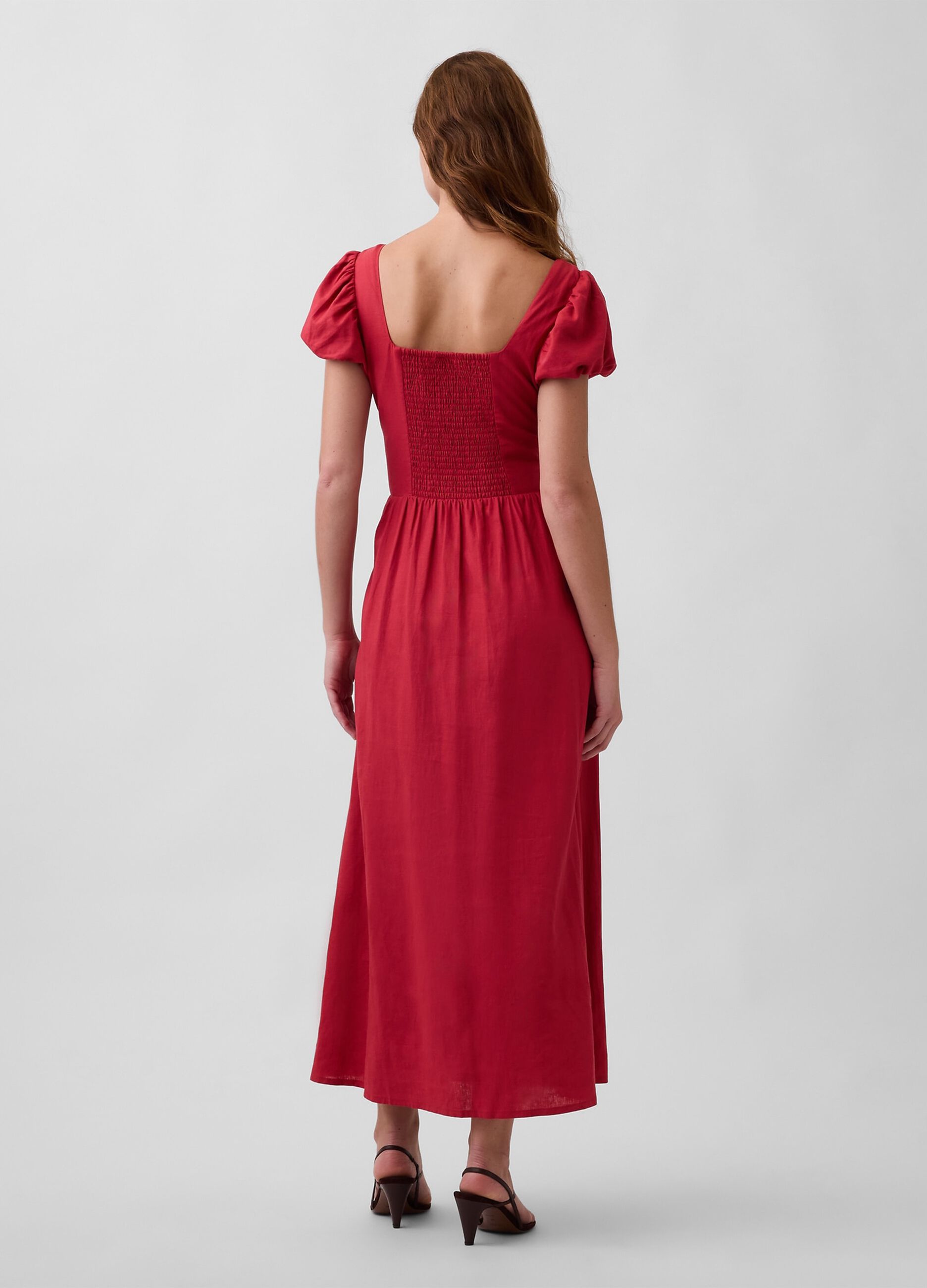 Midi dress in a linen blend