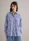 Sky blue pure cotton floral regular fit shirt_2