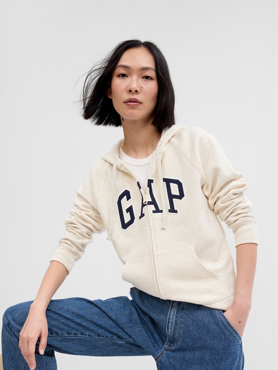 Full-zip con cappuccio ricamo logo_0