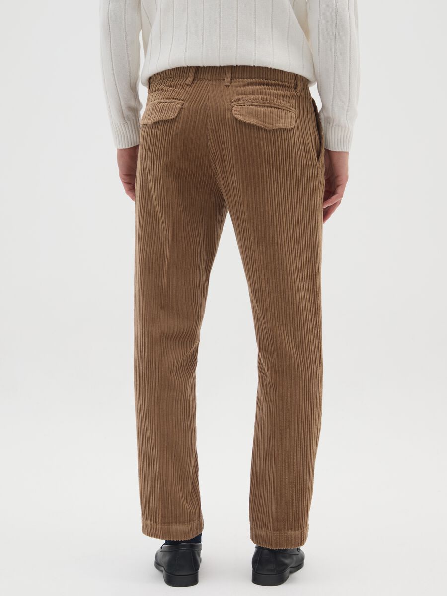 Brown pure cotton regular fit trousers_2
