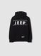 Black cotton-blend hoodie with Jeep print_0