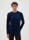 Blue pure cotton regular fit sweater_0