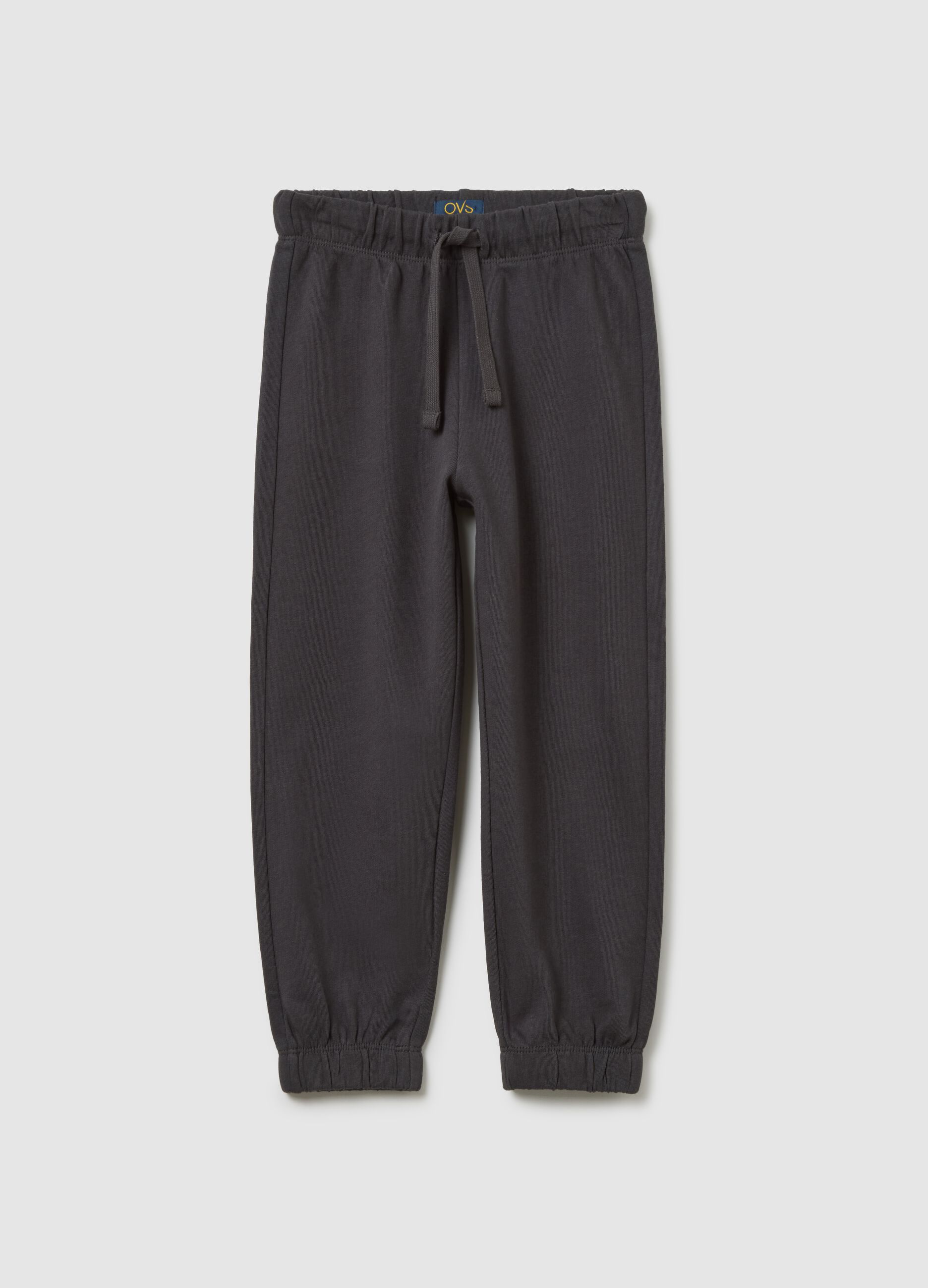 Pantaloni jogger grigi in tessuto felpato
