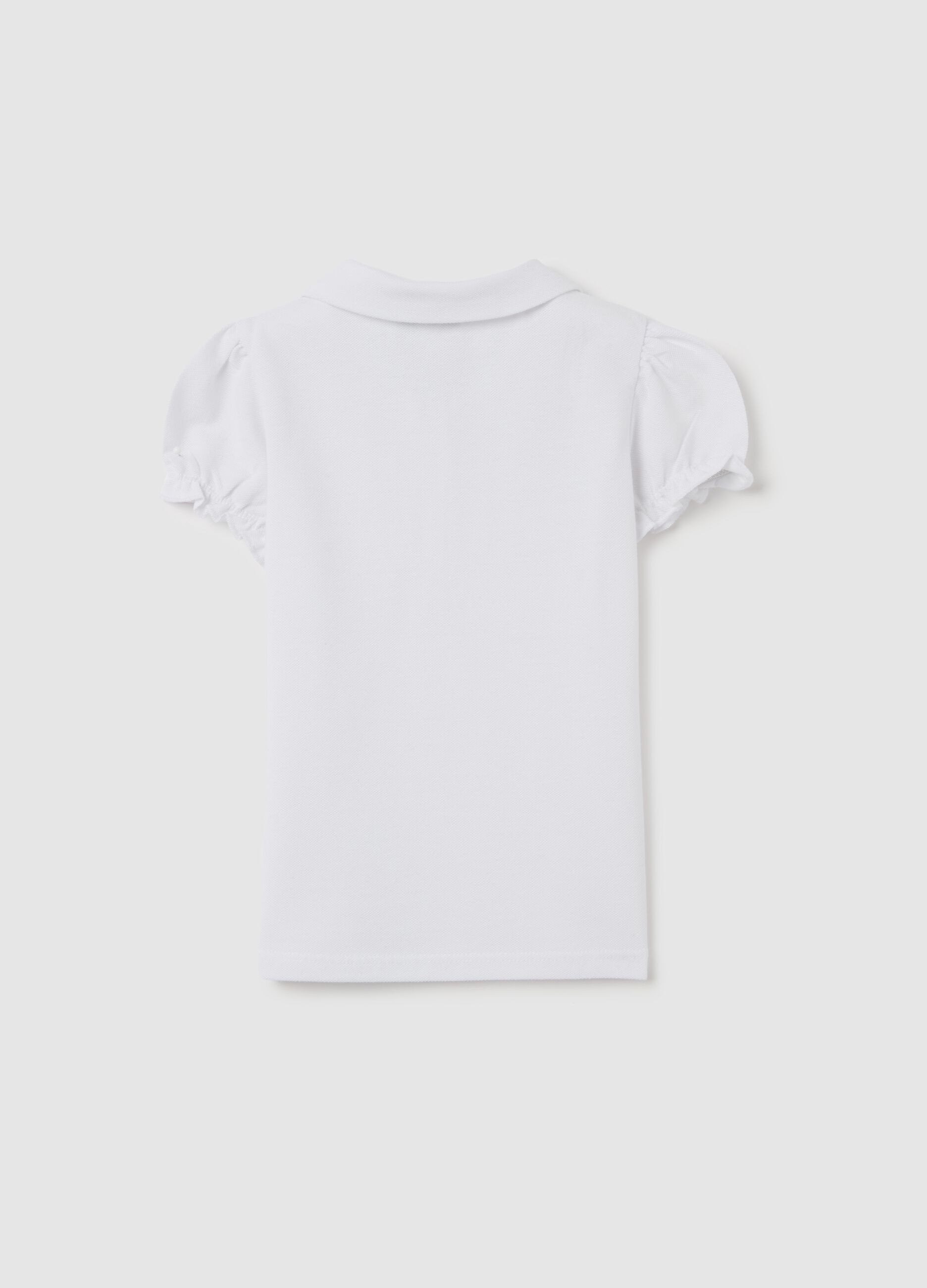 Piquet polo shirt with rounded collar