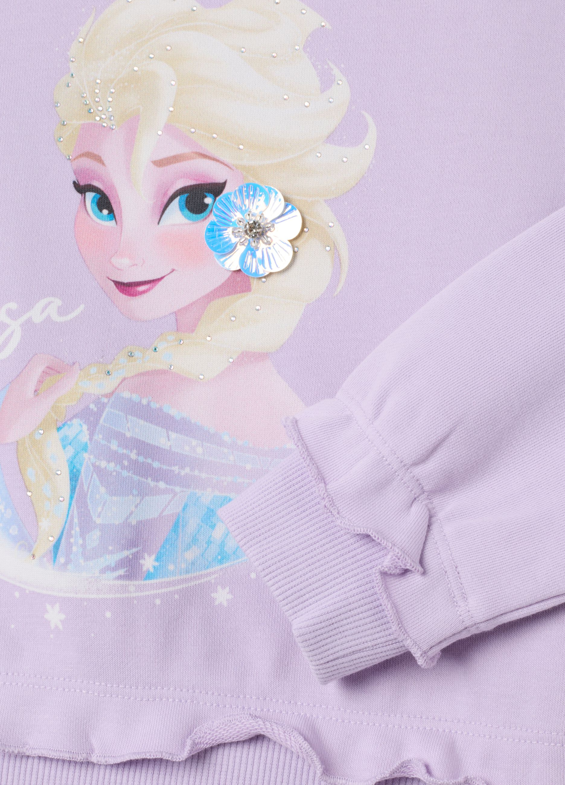 Set loungewear da bambina in cotone viola regular fit con stampa Frozen