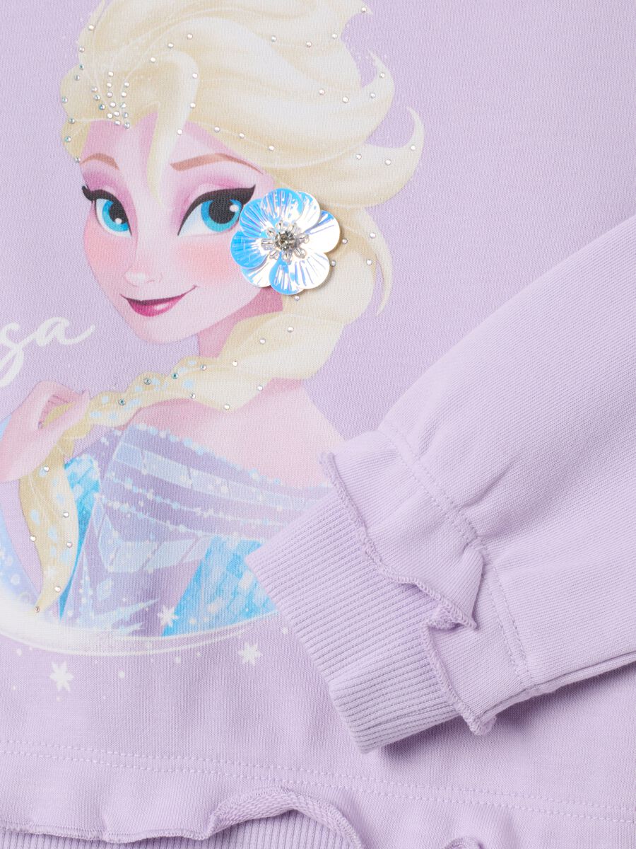 Set loungewear da bambina in cotone viola regular fit con stampa Frozen_2
