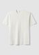 White pure cotton crew-neck T-shirt, relaxed fit_4
