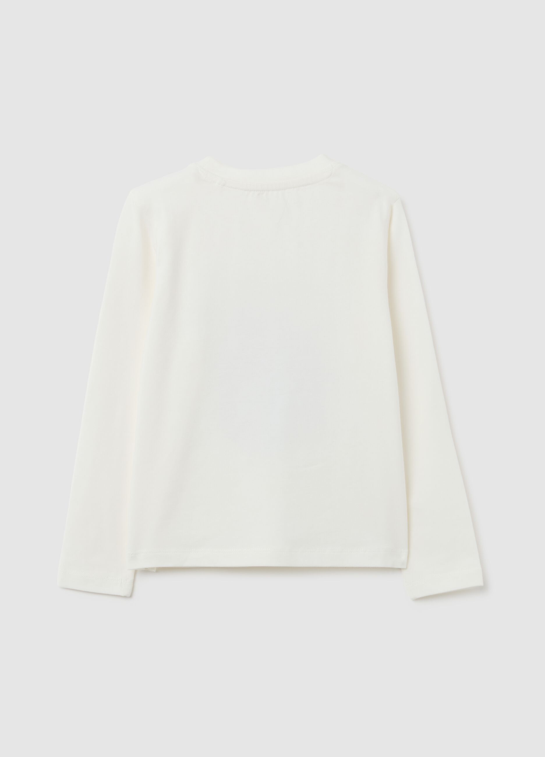 Maglia da bambina in cotone elasticizzato bianca