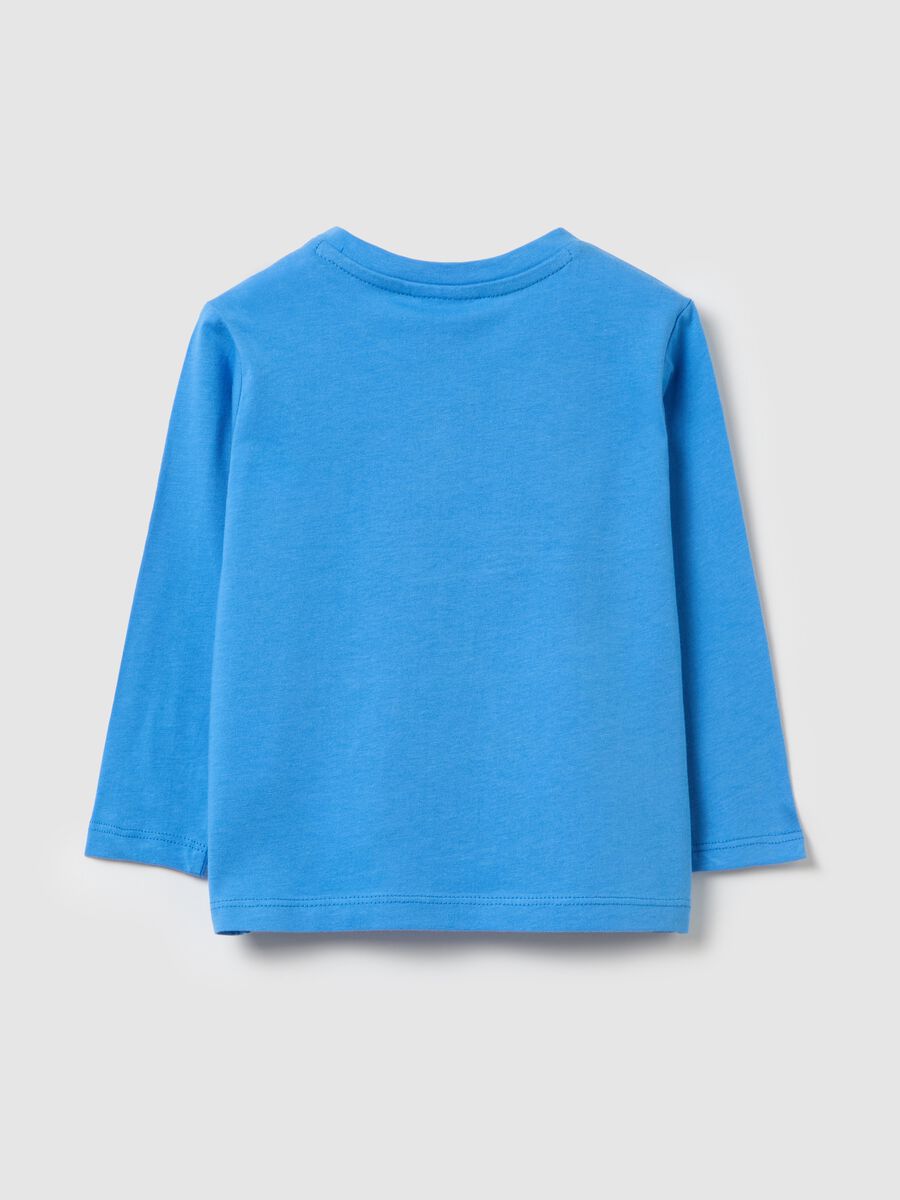 Cotton T-shirt with print and long sleeves_1