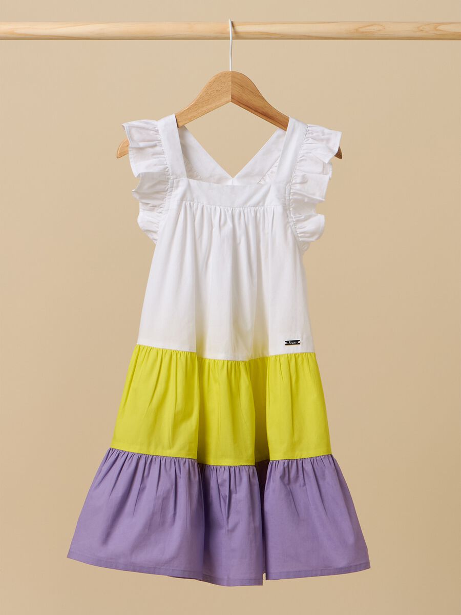 Flounced dress in cotton_0