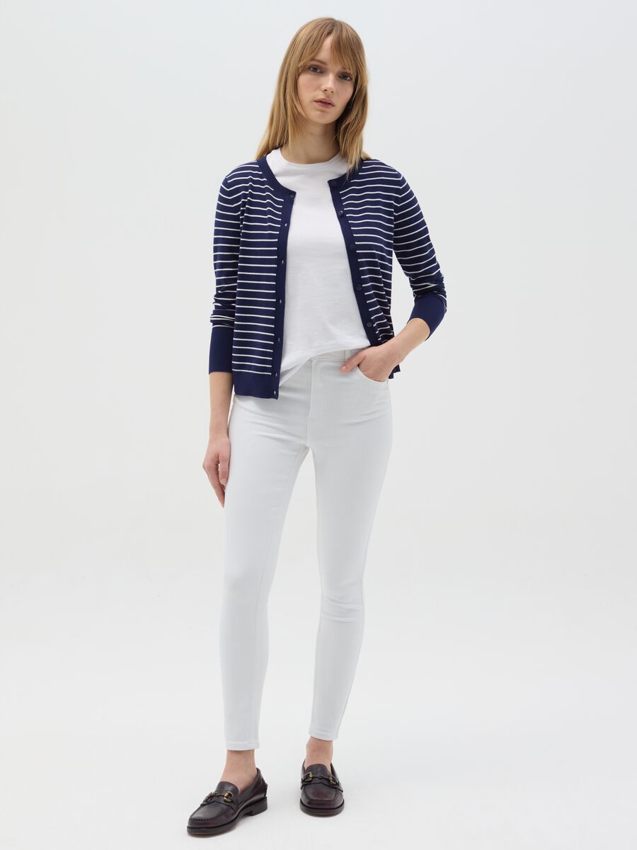 Cardigan with striped pattern_1