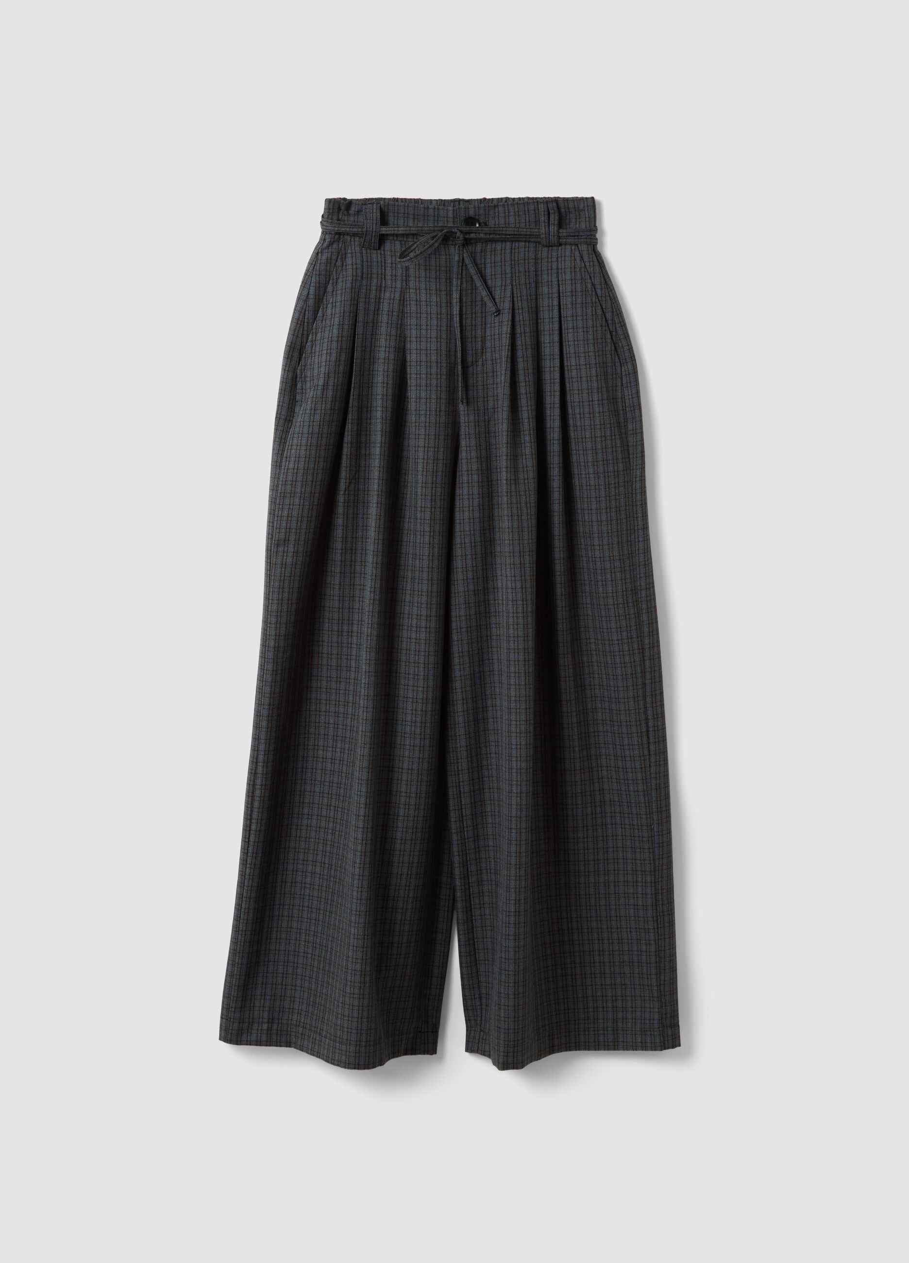 Pantaloni grigi in misto viscosa wide leg