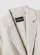 Blazer in misto lyocell e lino beige regular fit con bottoni_5
