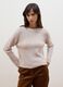 Maglia beige girocollo in lana e alpaca elasticizzato_2