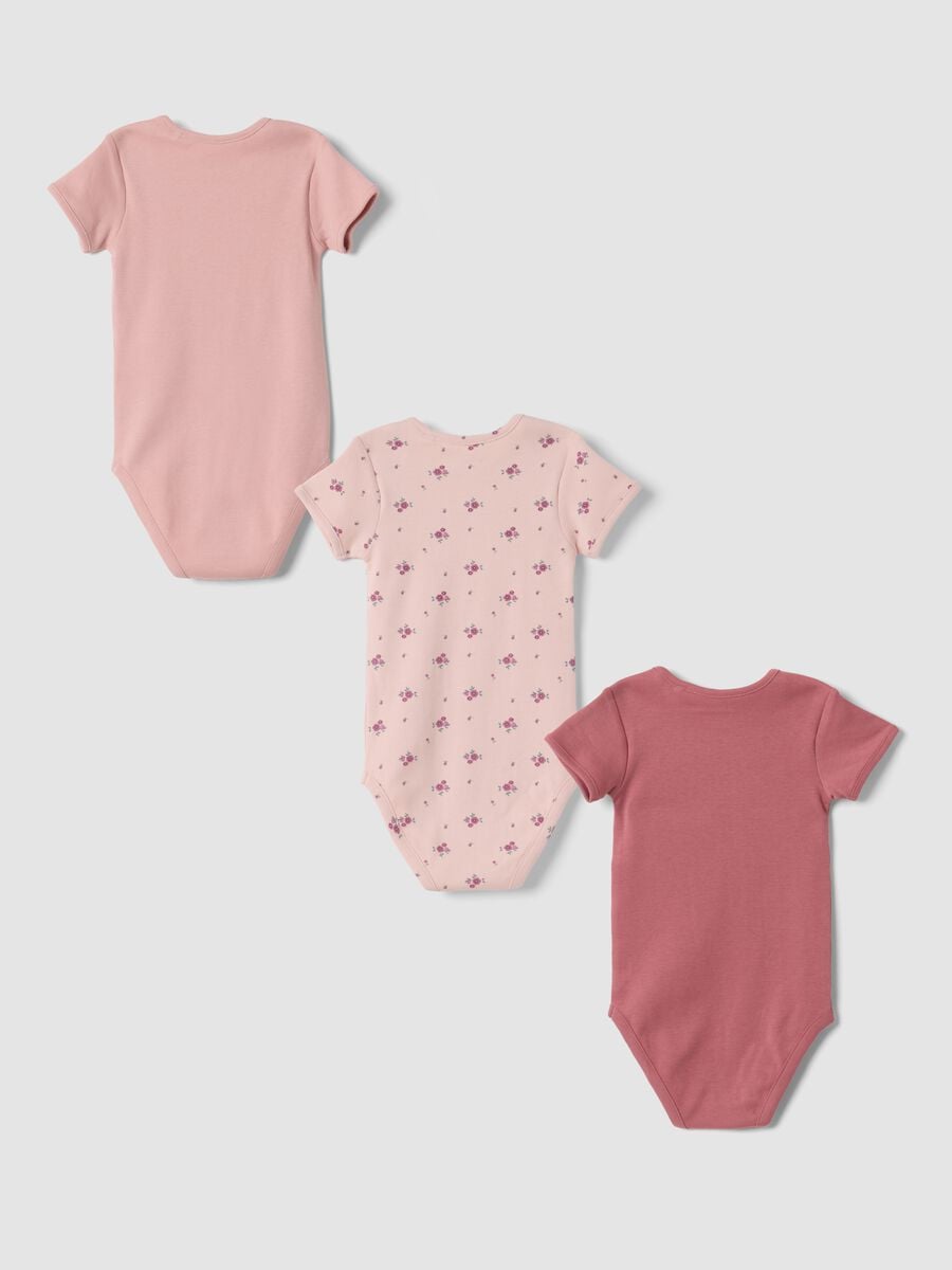 Multicolour organic cotton crew-neck bodysuit 3-pack_1