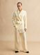Elegant beige Lyocell and linen wide leg trousers_0