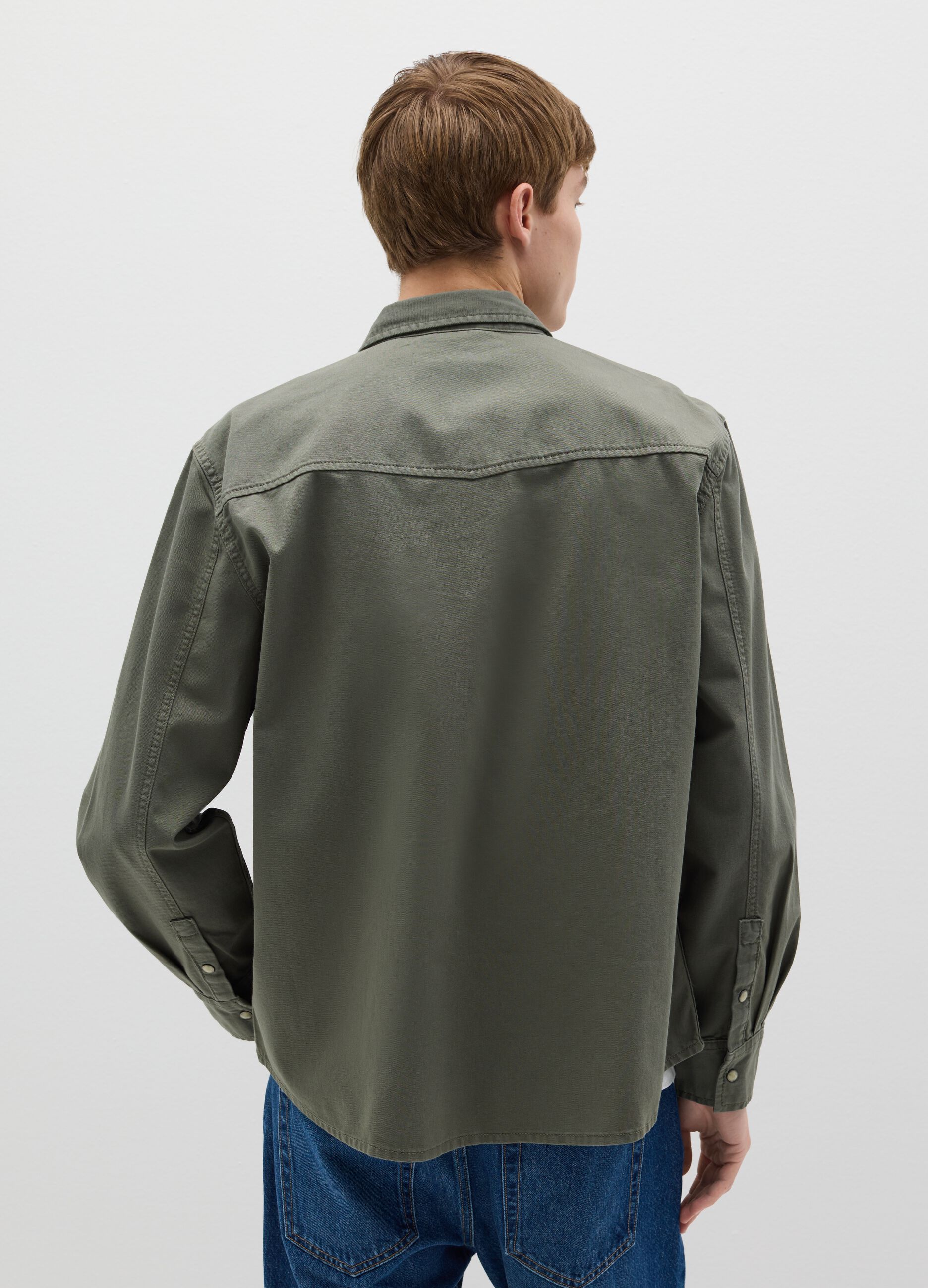 Cowboy shacket in cotton