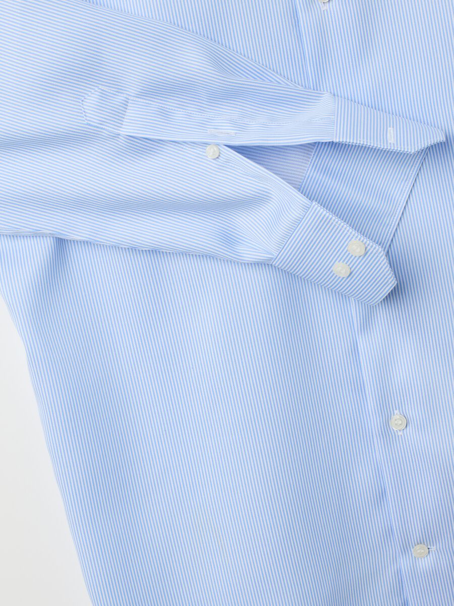 Slim fit long-sleeve blue cotton shirt_5