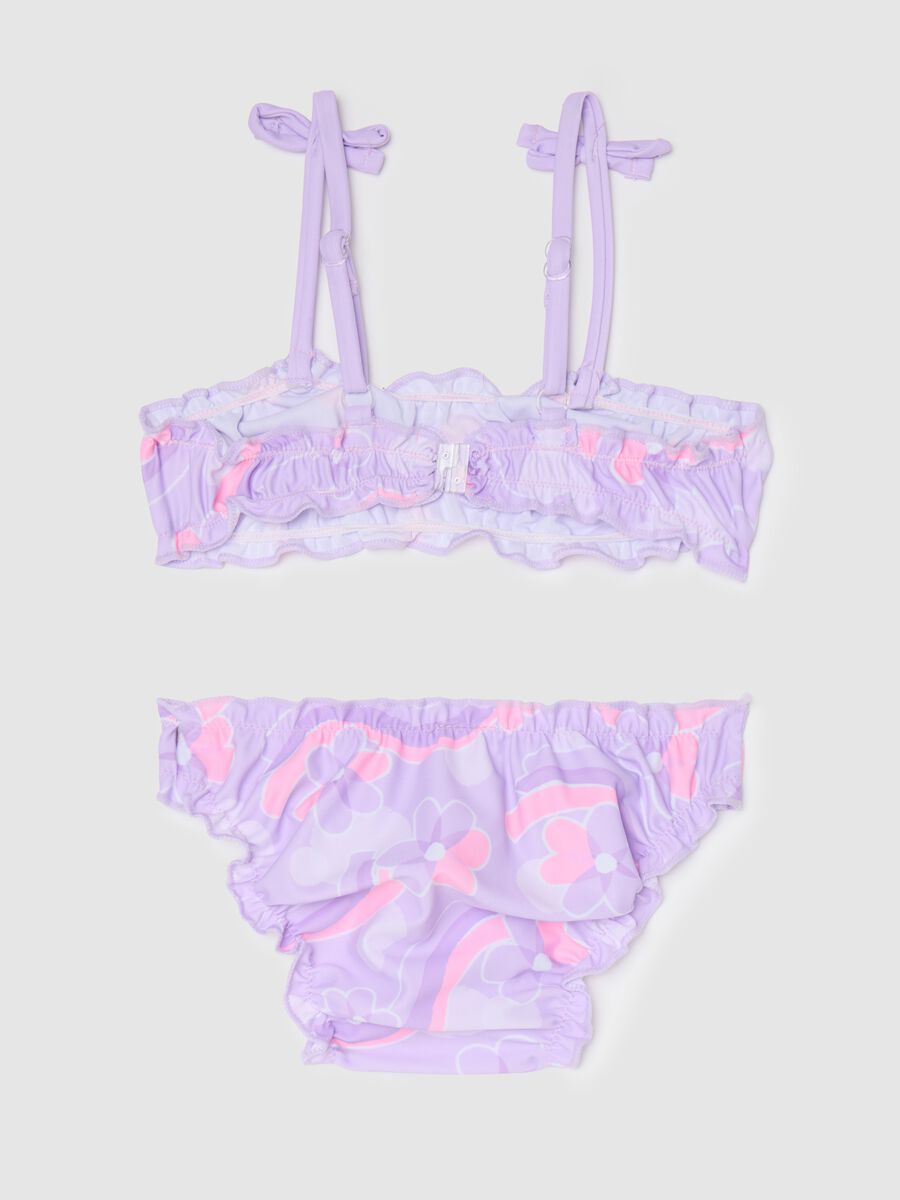 Girls’ bikini in multicoloured stretch fabric with print_1
