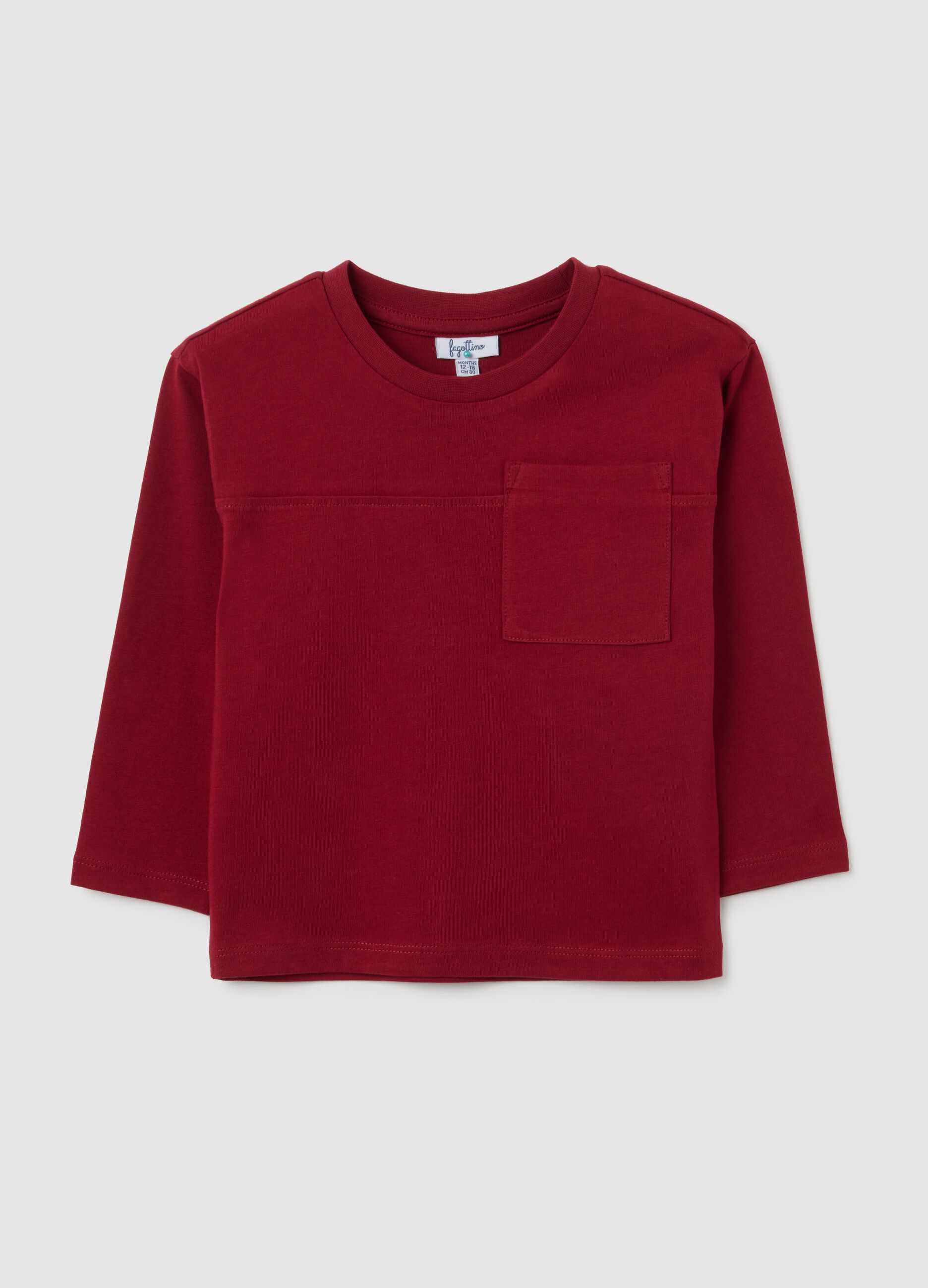 Maglietta in puro cotone rossa regular fit
